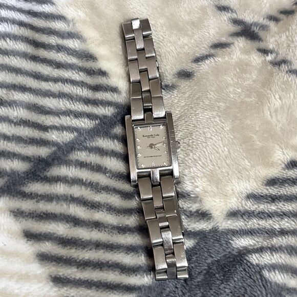 Vintage Kenneth Cole Silver-Tone Rectangle Face Women’s Dress Watch (Nonworking) - Picture 4 of 4